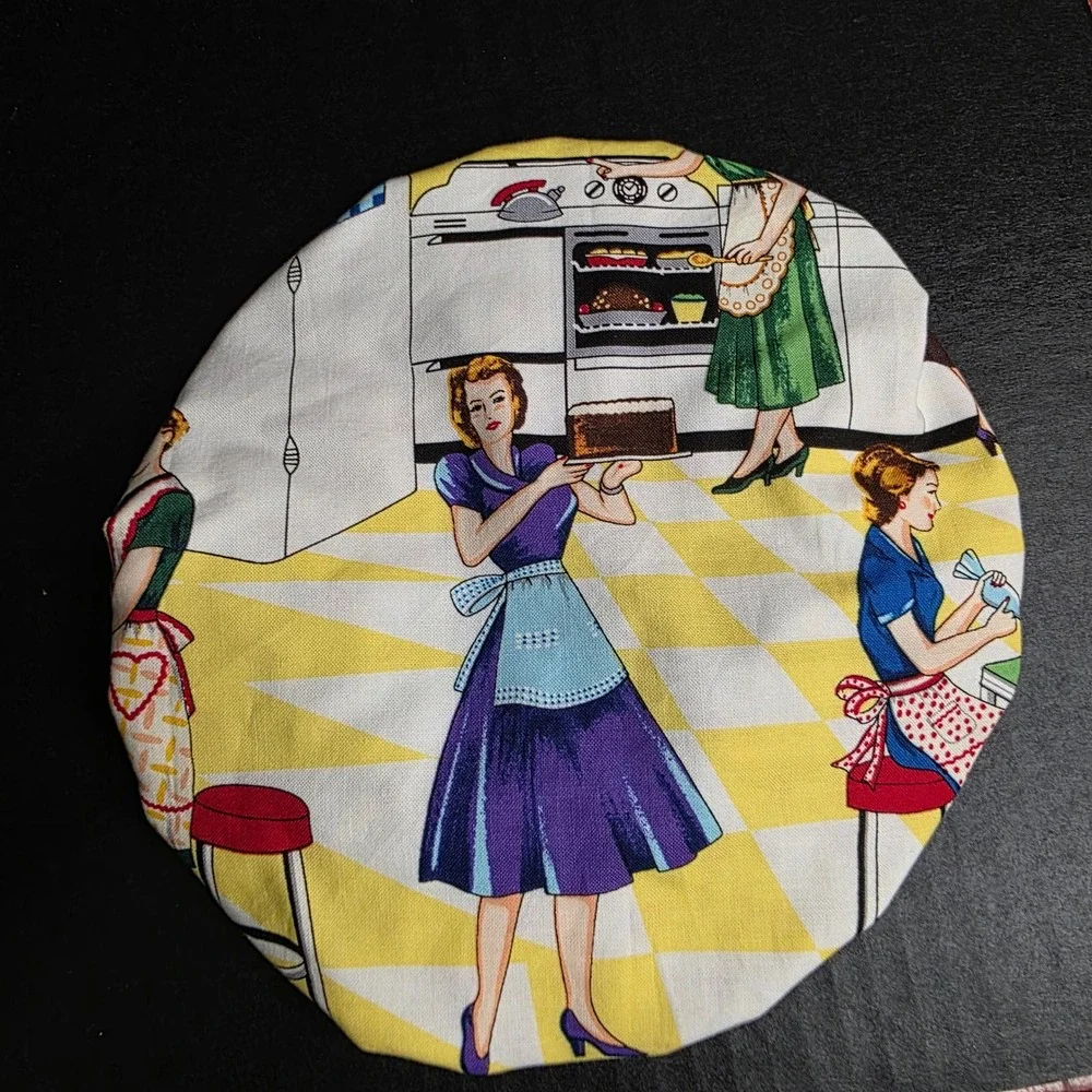 Kitschy Baking Housewife MCM Retro‎ KitchenAid Mixer Mixing Bowl Cover Baking